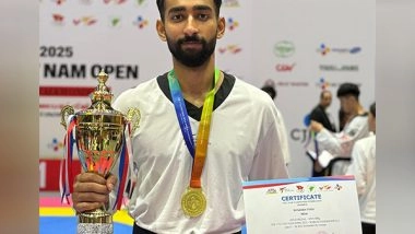 Sports News | Shivansh Tyagi Clinches Gold at 2025 CJ Vietnam Open Taekwondo Championship