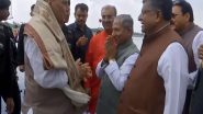 India News | Bihar Polls: Defence Minister Rajnath Singh Arrives at Patna Airport Ahead of Inaugural Ceremony of BJP's State Executive Meeting