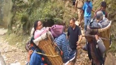 India News | Uttarakhand: Devotees Safely Moving to Their Destination After Landslides on Yamunotri Highway