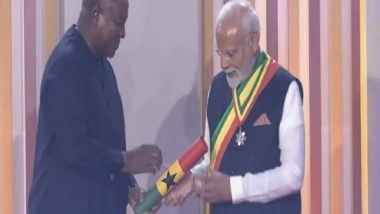World News | PM Modi Calls Ghana's Highest State Honour a 'matter of Immense Pride', Accepts It on Behalf of 1.4 Billion Indians