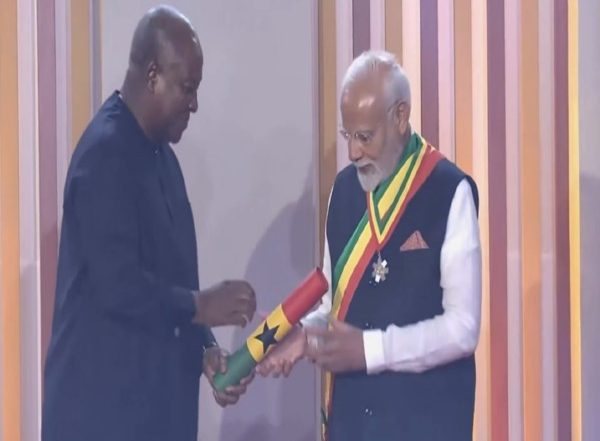World News | PM Modi Calls Ghana's Highest State Honour a 'matter of Immense Pride', Accepts It on Behalf of 1.4 Billion Indians