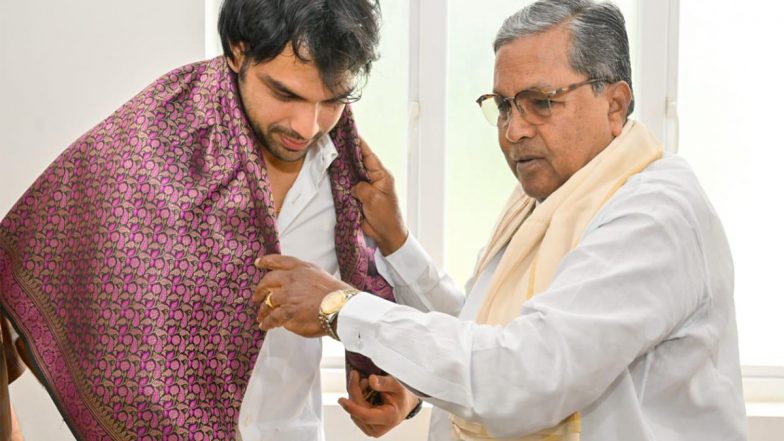 Sports News | Neeraj Chopra Meets Karnataka CM Siddaramaiah in Bengaluru