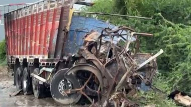 India News | Truck and Trailer Collide on NH 48 in Rajastan's Dudu, 2 People Burnt Alive in Fire