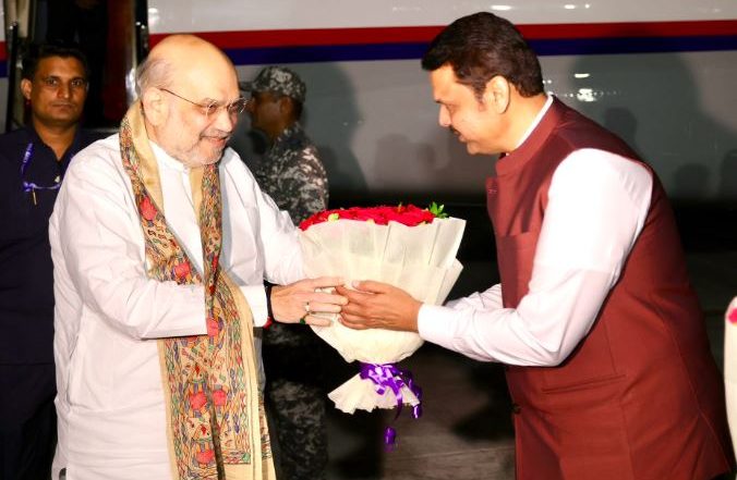 India News | Amit Shah Begins Two-day Visit to Maharashtra, Welcomed in Pune by CM Fadnavis