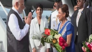 World News | PM Modi Receives Guard of Honour in Trinidad and Tobago, Welcomed by Caribbean Nation's PM, 38 Ministers and 4 MPs
