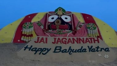 India News | Ahead of Bahuda Yatra, Sudarsan Pattnaik Creates Sand Sculpture in Puri