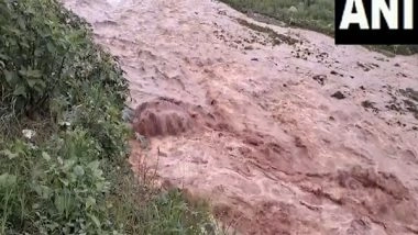 India News | J-K: Dharhali and Saktoh River Water Level Rise After Heavy Rainfall on Rajouri District