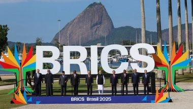 World News | PM Modi Joins BRICS Leaders for Family Photo at 17th BRICS Summit in Rio