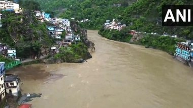 India News | Heavy Rainfall in Several Parts of Uttarakhand Triggers Water Flow in Alaknanda River
