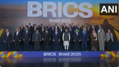 World News | PM Modi Joins BRICS Leaders for Family Photo at 17th Summit in Rio De Janeiro