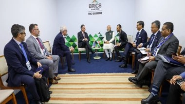 World News | PM Modi Meets Uruguay Prez on Sidelines of BRICS Summit, Discusses Expansion of India-MERCOSUR Preferential Trade Agreement