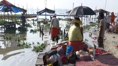 India News | UP: Rising Ganga Submerges Ghats in Varanasi and Prayagraj; Heavy Rainfall Causes Waterlogging in Moradabad