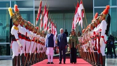 World News | Narendra Modi Becomes First Indian PM in 57 Years to Make State Visit to Brazil