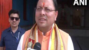 India News | Uttarakhand CM Dhami Offers Prayers at Marghat Hanuman Temple, Seeks Blessings for Nation's Progress