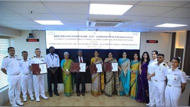 Business News | SRMIST Signs MoU with Indian Coast Guard and CGWWA to Support Educational Welfare of Coast Guard Families