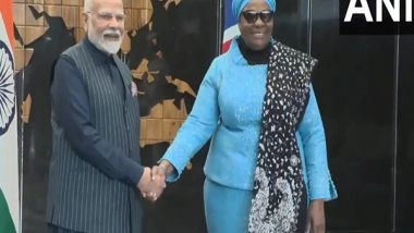 World News | PM Modi Meets, Shakes Hands with Namibia President Netumbo Nandi-Ndaitwah at State House in Windhoek
