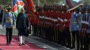 World News | PM Modi Receives Ceremonial Welcome in Namibia, Lays Wreath at National War Memorial