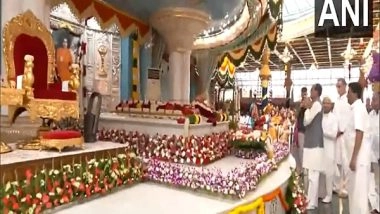 India News | Union Minster Shivraj Singh Chauhan Offered Prayers at Sathya Sai Baba Temple in Andhra on Pradesh on Guru Purnima.