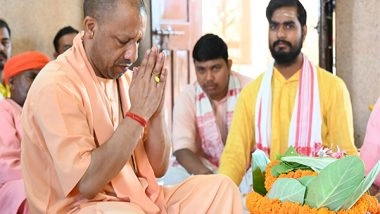 India News | UP CM Yogi Adityanath Performs Puja Rituals on First Day of Holy Month 'Sawan'