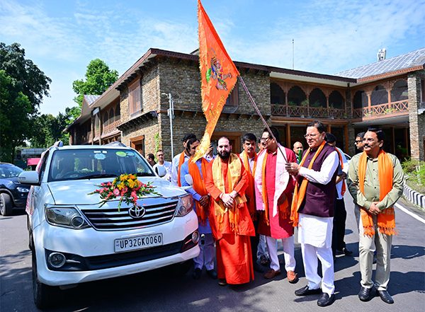 India News | Uttarakhand CM Dhami Flags off Kalash Yatra for Surya Idol Jalabhishek in Kushinagar