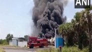 India News | TN: Massive Fire Breaks out at Tar Processing Factory in Kanchipuram, Dousing Operations Underway