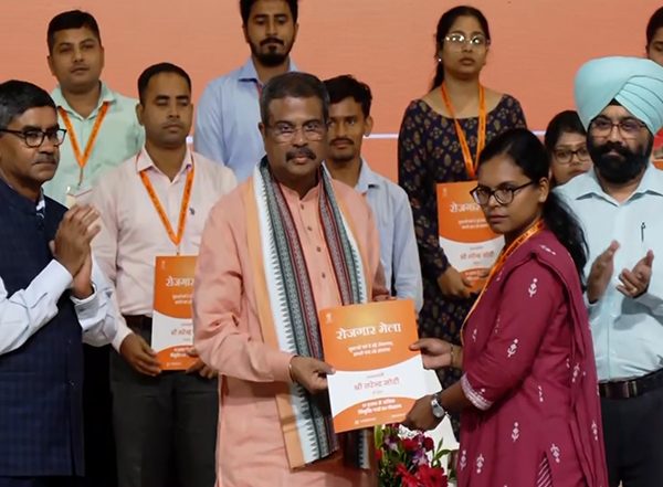 India News | Odisha: Dharmendra Pradhan Distributes 201 Appointment Letters at Rozgar Mela in Bhubaneswar