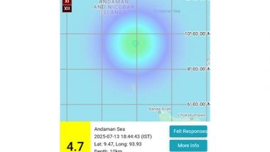 India News | Earthquake of Magnitude 4.7 Strikes Andaman Sea