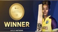 Sports News | West Indies Skipper Hayley Mathews Wins ICC Women's Player of the Month for Fourth Time