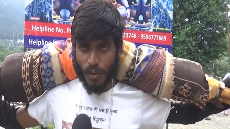 India News | After Walking for 111 Days Pilgrim from UP Reaches Pahalgam for Amarnath Yatra