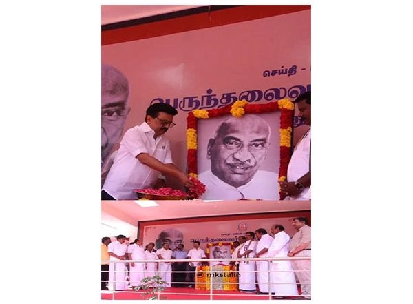 India News | Tamil Nadu Chief Minister MK Stalin Pays Floral Tribute to K Kamaraj on His Birth Anniversary