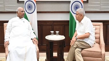India News | Mallikarjun Kharge Calls on VP Dhankhar, Discusses About Upcoming Monsoon Rajya Sabha Session