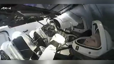 World News | Axiom-4 Countdown to Earth: Dragon's Nosecone Closed, Secured for Reentry, Splashdown Soon