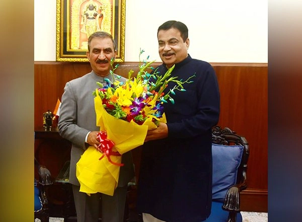 India News | Himachal CM Sukhu Calls on Union Minister Nitin Gadkari, Seeks Support for Repair and Reconstruction of Damaged Roads