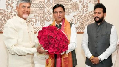 India News | New Delhi: AP CM Chandrababu Naidu Meets Union Minister Mansukh Mandaviya, Discusses Key Projects