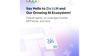 Business News | Zoho Launches Large Language Model Zia LLM, Deepens AI Offerings
