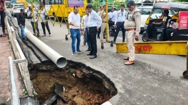 India News | MP: Part of Bhopal's Road Caves in Following Rain, Congress Alleges Corruption