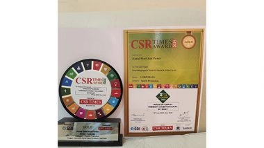 Business News | Jindal Foundation Honoured with CSR TIMES Gold Award for Championing Grassroots Sports Development