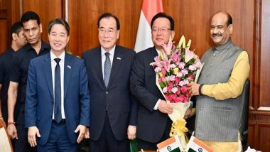 World News | Om Birla Meets Special Envoys from South Korea, Extends Wishes to Prez Lee Jae Myung