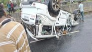 India News | Karnataka: Vehicle in DK Shivakumar's Convoy Overturns on Bengaluru-Mysuru Expressway, Two Injured