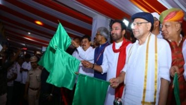 India News | Union Minister Ashwini Vaishnaw Flags off Jodhpur Train at Kacheguda Railway Station in Hyderabad