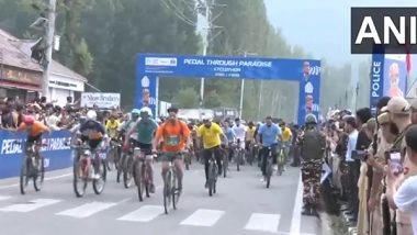 India News | J-K: Hundreds Participate in 'Pedal Through Paradise' Cyclothon in Srinagar