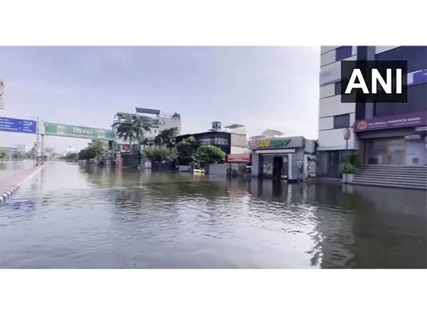 India News | Anasagar Chaupati Area in Ajmer Waterlogged Following Incessant Heavy Rainfall