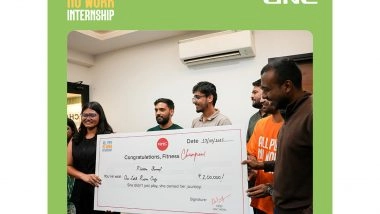 Business News | GNC India Crowns All Play No Work Internship Champion, Rishitha Devi Bonangi Transforms Herself and Wins ₹1 Lakh Cash Prize