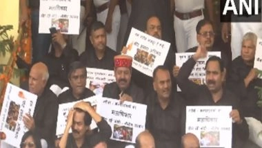 India News | Bihar: Oppn Leaders Protest Against SIR Outside Vidhan Sabha, Prevent Entry of State Ministers