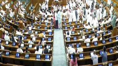 India News | Lok Sabha Adjourned Till 2 Pm Amid Sloganeering by Opposition Demanding Discussion on Bihar SIR
