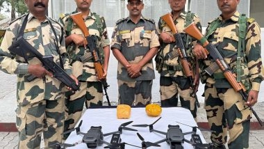 India News | Punjab: BSF Intercepts 2 Pakistani Drones Carrying Heroin in Amritsar