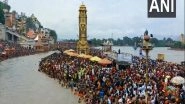 India News | Massive Crowd Gathers in Haridwar City to Take a Dip in Holy Ganga for 'Shravan' Shivratri