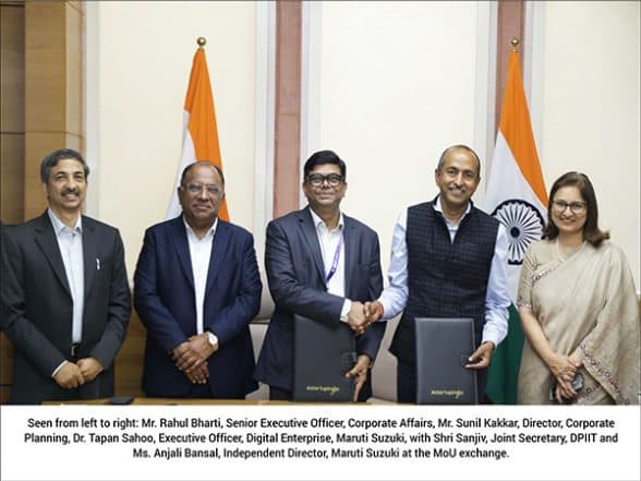 Business News | Maruti Suzuki and DPIIT Sign MoU to Propel Auto & Mobility Startup Innovation in India