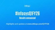 Business News | Infosys Q1 Earnings: Net Profits Jump 9%, Revenues 8%