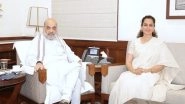India News | BJP MP Kangana Ranaut Meets Amit Shah, Shares Details About Recent Severe Rains, Floods in Himachal Pradesh